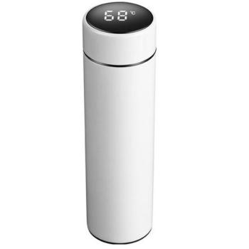 Prémium fémfalú termosz, hőtartó, LED-es érintő képernyős hőmérséklet kijelzővel, 500 ml, Wooze Keep Warm, fehér kép