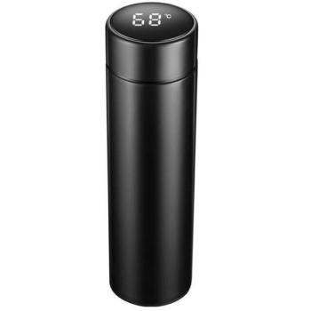 Prémium fémfalú termosz, hőtartó, LED-es érintő képernyős hőmérséklet kijelzővel, 500 ml, Wooze Keep Warm, fekete kép