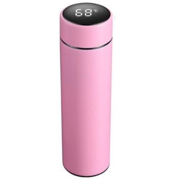 Prémium fémfalú termosz, hőtartó, LED-es érintő képernyős hőmérséklet kijelzővel, 500 ml, Wooze Keep Warm, rózsaszín kép