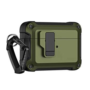 Pro Armor tok karabínerrel AirPods 4 - zöld kép