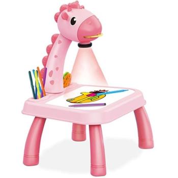 Projektoros készségfejlesztő rajztábla és asztal, gyerekeknek, zsiráf, Wooze Magic Draw, rózsaszín (sérült csomagolás) kép