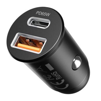 Proove Tiny Power Pro autós töltő 1xUSB-A és 1xUSB-C csatlakozással 65W - fekete kép