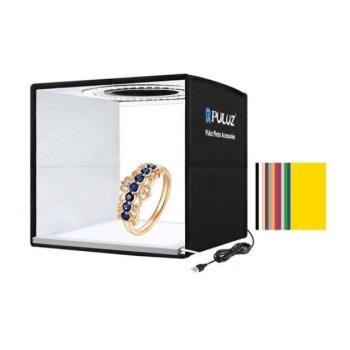 Puluz PKt3101B LED fénysátor + hátterek, 25cm, fekete kép