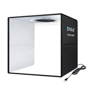 Puluz PU5032B mini fotódoboz, tárgysátor 30x30cm 6db háttérrel, állítható fényerővel, fekete kép