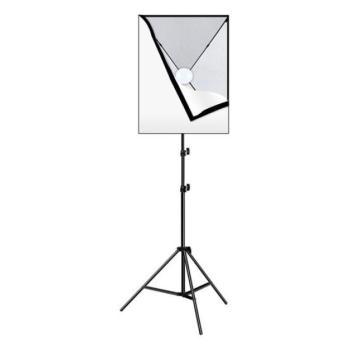 Puluz PU5070EU studio softbox 50x70cm, állvánnyal, 30W LED izzóval, fekete kép