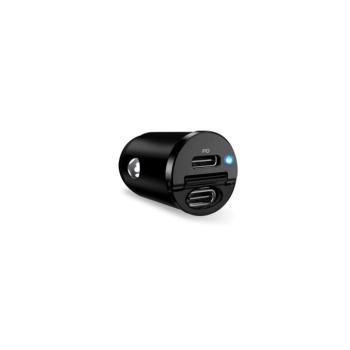 Puro Mini autós töltő 2xUSB-C csatlakozással 30W PD - fekete kép