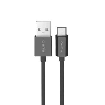 Puro USB-A - micro USB kábel 12W 2m - fekete kép