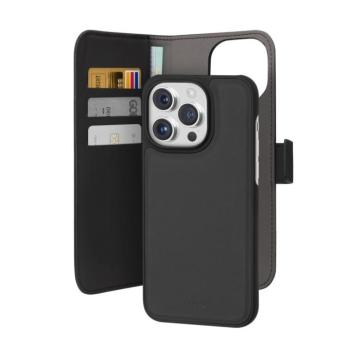 Puro Wallet Detachable MagSafe-kompatibilis könyvtok iPhone 15 Pro - fekete kép