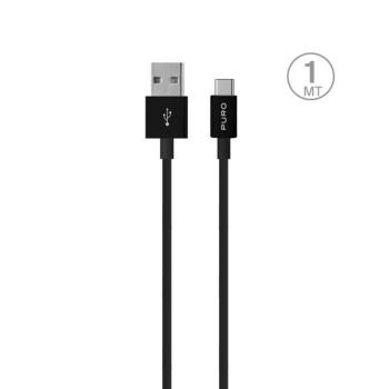 Puro White USB-A - Type-C kábel 10W 100cm - fekete kép