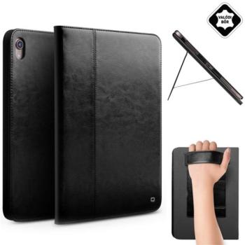 QIALINO tok álló, valódi bőr (aktív FLIP, oldalra nyíló, asztali tartó funkció + kézpánt) FEKETE Apple IPAD Pro 12.9 (2018) kép