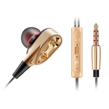 QKZ fülhallgató SZTEREO (3.5mm jack, mikrofon, felvevő gomb, 2 pár fülgumi, mélyhang kiemelő, dupla hangszóró) ROZÉARANY CAT S60, Evolveo Strongphone Q5, Blackberry DTEK50 , Vodafone Smart t kép