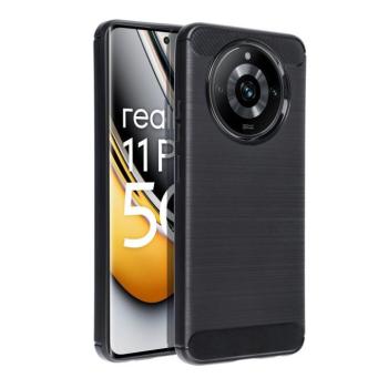 Realme 11 / 11 Pro szilikon tok, fekete, Carbon fiber kép