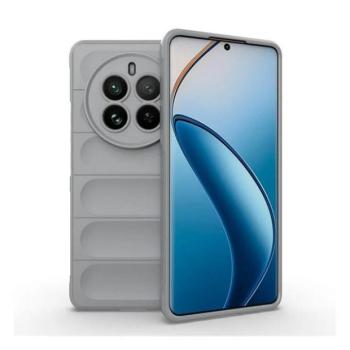 Realme 12 Pro / 12 Pro Plus, Szilikon tok, közepesen ütésálló, 3D minta, világosszürke kép