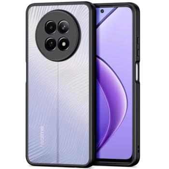 Realme 12x, Műanyag hátlap védőtok + szilikon keret, hullám minta, Dux Ducis Aimo, áttetsző/fekete kép
