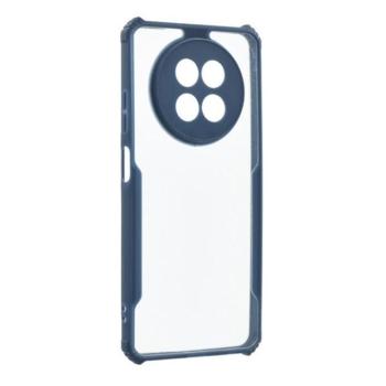 Realme 12x, Szilikon tok, közepesen ütésálló, légpárnás sarok, akril hátlap, Anti-Drop Case, átlátszó/sötétkék kép