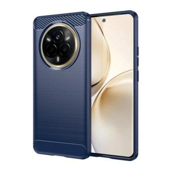 Realme 14 Pro, közepesen ütésálló, szálcsiszolt, karbon minta, sötétkék kép