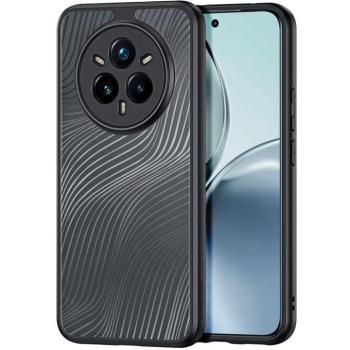 Realme 14 Pro Plus, Műanyag hátlap védőtok + szilikon keret, hullám minta, Dux Ducis Aimo, áttetsző/fekete kép