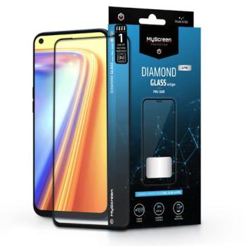 Realme 7 edzett üveg képernyővédő fólia - MyScreen Protector Diamond Glass Lite Edge2.5D Full Glue - fekete kép