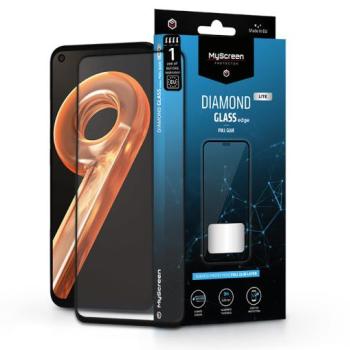 Realme 9i edzett üveg képernyővédő fólia - MyScreen Protector Diamond Glass LiteEdge2.5D Full Glue - fekete kép