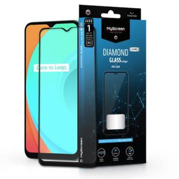 Realme C11/C12/C21 edzett üveg képernyővédő fólia - MyScreen Protector Diamond Glass Lite Edge2.5D Full Glue - fekete kép