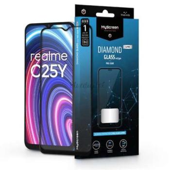 Realme C25/C25Y edzett üveg képernyővédő fólia - MyScreen Protector Diamond Glass Lite Edge2.5D Full Glue - fekete kép