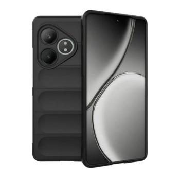 Realme GT6 / GT 6T / GT Neo6 / GT Neo6 SE, Szilikon tok, közepesen ütésálló, 3D minta, fekete kép