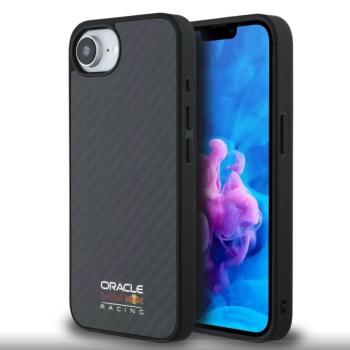 Red Bull Carbon Shiny Logo Apple iPhone 17e / iPhone 16e MagSafe tok, fekete kép
