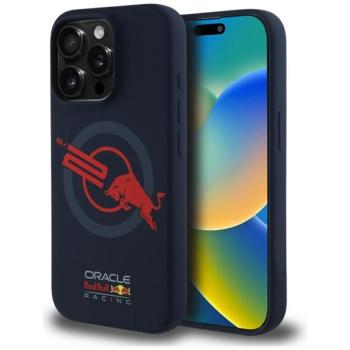 Red Bull RBHMP15L24SIOLVR HC Silicone ORBR20 Logo Red Lining MagSafe-kompatibilis tok iPhone 15 Pro - piros kép