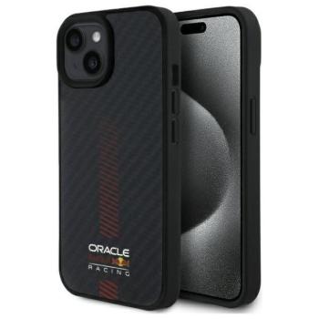 Red Bull RBHMP15S24CFGSMK Carbon Fiber Power Bar MagSafe-kompatibilis tok iPhone 15 - fekete kép