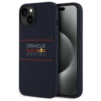 Red Bull RBHMP15S24SIHSRV Silicone Horizontal Logo MagSafe-kompatibilis tok iPhone 15 - sötétkék kép