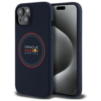 Red Bull RBHMP15S24SIILVR Silicone Red Ring MagSafe-kompatibilis tok iPhone 15 - sötétkék kép