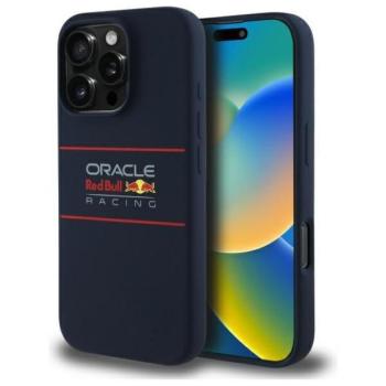 Red Bull RBHMP16L24SIHSRV Silicone Horizontal Logo MagSafe-kompatibilis tok iPhone 16 Pro - sötétkék kép