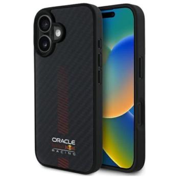 Red Bull RBHMP16M24CFGSMK Carbon Fiber Power Bar MagSafe-kompatibilis tok iPhone 16 Plus - fekete kép