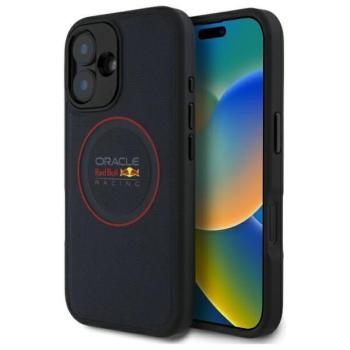 Red Bull RBHMP16M24PUILVR Leather Red Ring MagSafe-kompatibilis tok iPhone 16 Plus - sötétkék kép
