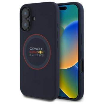 Red Bull RBHMP16M24SIILVR Silicone Red Ring MagSafe-kompatibilis tok iPhone 16 Plus - sötétkék kép