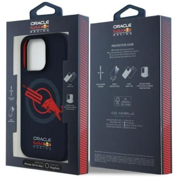 Red Bull RBHMP16X24SIOLVR Silicone ORBR20 Logo Red Lining MagSafe-kompatibilis tok iPhone 16 Pro Max - tengerészkék kép