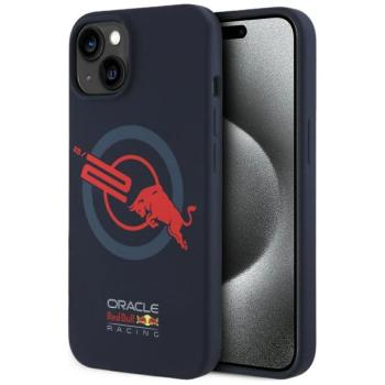 Red Bull Red Bull HC Silicone ORBR20 Logo Red Lining Apple iPhone 15 MagSafe tok, tengerészkék kép