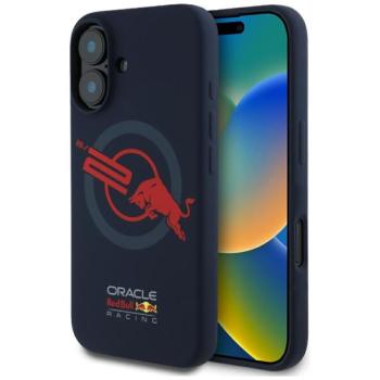 Red Bull Red Bull HC Silicone ORBR20 Logo Red Lining Apple iPhone 16 MagSafe tok, tengerészkék kép