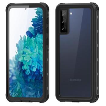 REDPEPPER vízhatlan / vízálló tok, AQUA (2 méterig, IP68, közepesen ütésálló, légpárnás sarok + kézpánt) FEKETE Samsung Galaxy S21 Plus (SM-G996) 5G kép