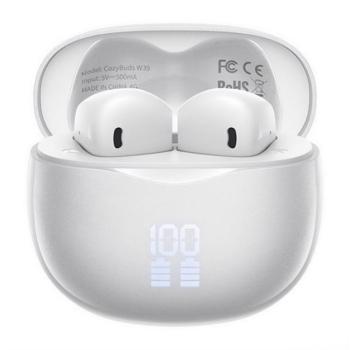 REMAX COZYBUDS bluetooth fülhallgató SZTEREO (v5.4, TWS, mikrofon, zajszűrő, LED kijelző + töltőtok) FEHÉR kép