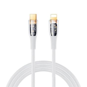 REMAX EXPLORE adatkábel (Type-C - lightning 8pin, 20W, gyorstöltés támogatás, 120cm, cipőfűző minta) FEHÉR Apple IPAD, IPAD 2, IPAD (3rd Generation) kép