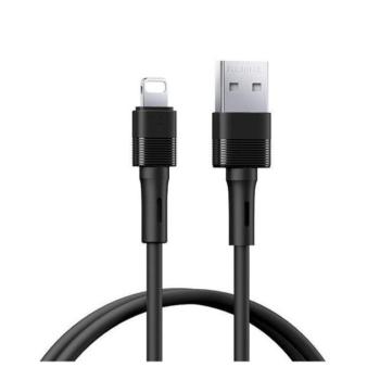 REMAX LEYA adatkábel (USB - lightning, 2.4A, gyorstöltő, 100cm) FEKETE kép