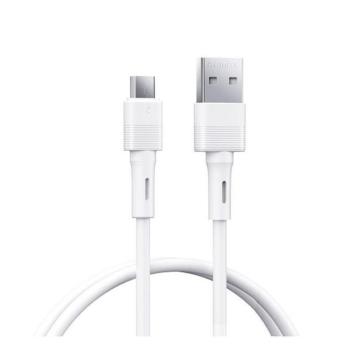REMAX LEYA adatkábel (USB - microUSB, 2.4A, gyorstöltő, 100cm) FEHÉR kép