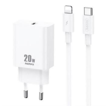 REMAX PRIME II hálózati töltő Type-C aljzat (5V / 3A, 20W, PD gyorstöltés + Type-C - lightning 8pin kábel) FEHÉR Apple IPAD, Apple IPAD (3rd Generation), Apple IPAD (4th Generation), Apple iPh kép
