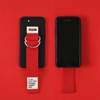 Remax RM-1643 iPhone X XS (5,8&quot;) fekete szilikon tok szíjjal kép