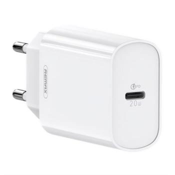 REMAX RP-U70 hálózati töltő Type-C aljzat (5V/3A, 20W, PD gyorstöltő) FEHÉR kép