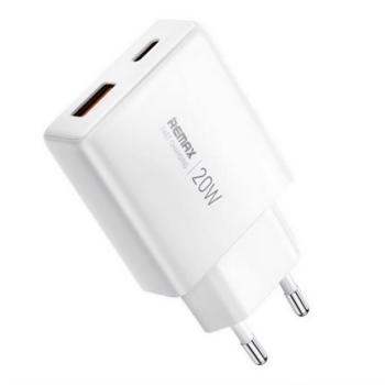 REMAX ULTRA THIN hálózati töltő USB-Type-C aljzat (20W, PD gyorstöltő, GaN, ultravékony) FEHÉR kép
