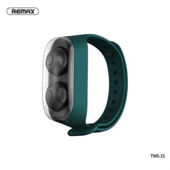 Remax vezeték nélküli sztereó fülhallgató TWS-15 dokkolóállomással Smartband Green kép