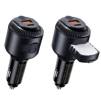 REMAX YATOY autós töltő USB+Type-C aljzat (60W, PD gyorstöltő, illatosító) FEKETE kép
