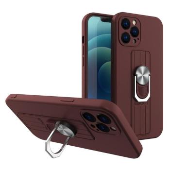 Ring tok szilikon tok iPhone 13 Pro Brown kép